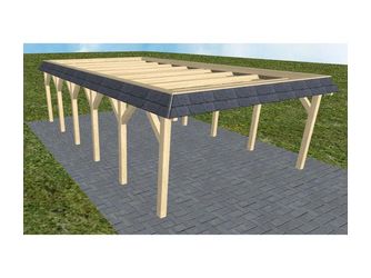 Carport Glücksburg LO Master Walmblende, Flachdach ohne Bedachung Carport Glücksburg LO Master Walmblende, Flachdach ohne Bedachung