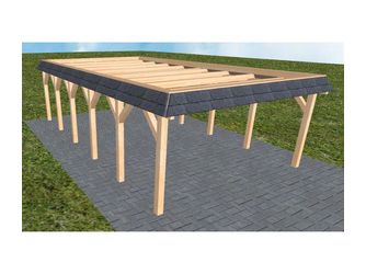 Carport Glücksburg LO Perfect Walmblende, Flachdach ohne Bedachung