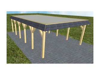 Carport Glücksburg LT Classic Walmblende, Flachdach mit Stahl-Trapezplatten Antikondens Carport Glücksburg LT Classic Walmblende, Flachdach mit Stahl-Trapezplatten Antikondens