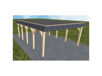 Carport Glücksburg MF Master Walmblende, Flachdach mit EPDM Folie