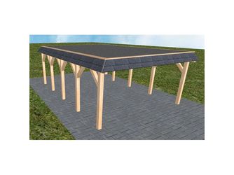 Carport Glücksburg MF Perfect Walmblende, Flachdach mit EPDM Folie