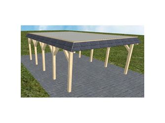 Carport Glücksburg MT Master Walmblende, Flachdach mit Stahl-Trapezplatten Antikondens Carport Glücksburg MT Master Walmblende, Flachdach mit Stahl-Trapezplatten Antikondens