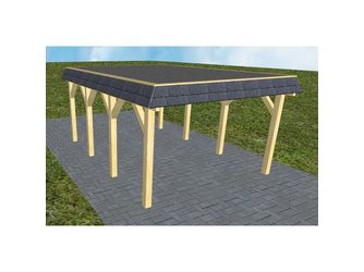 Carport Glinde KF Classic Walmblende, Flachdach mit EPDM Folie Carport Glinde KF Classic Walmblende, Flachdach mit EPDM Folie