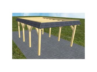 Carport Glinde KO Classic Walmblende, Flachdach ohne Bedachung Carport Glinde KO Classic Walmblende, Flachdach ohne Bedachung