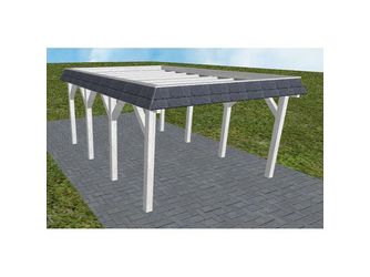 Carport Glinde KO Select Walmblende, Flachdach ohne Bedachung
