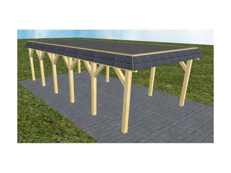 Carport Glinde LF Classic Walmblende, Flachdach mit EPDM Folie