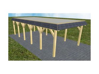 Carport Glinde LT Classic Walmblende, Flachdach mit Stahl-Trapezplatten Antikondens Carport Glinde LT Classic Walmblende, Flachdach mit Stahl-Trapezplatten Antikondens