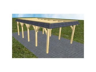 Carport Glinde MO Classic Walmblende, Flachdach ohne Bedachung Carport Glinde MO Classic Walmblende, Flachdach ohne Bedachung