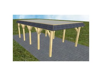 Carport Glinde MT Classic Walmblende, Flachdach mit Stahl-Trapezplatten Antikondens Carport Glinde MT Classic Walmblende, Flachdach mit Stahl-Trapezplatten Antikondens