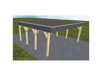 Carport Grömitz KF Classic Walmblende, Flachdach mit EPDM Folie Carport Grömitz KF Classic Walmblende, Flachdach mit EPDM Folie