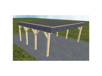 Carport Grömitz KF Master Walmblende, Flachdach mit EPDM Folie