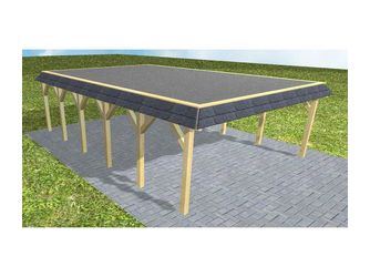 Carport Grömitz LF Classic Walmblende, Flachdach mit EPDM Folie