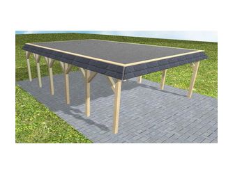 Carport Grömitz LF Master Walmblende, Flachdach mit EPDM Folie