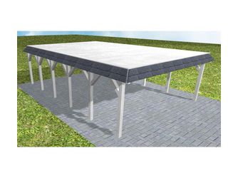 Carport Grömitz LG Select Walmblende, Flachdach vorb.f. Gründach Carport Grömitz LG Select Walmblende, Flachdach vorb.f. Gründach