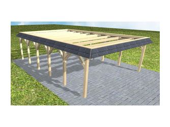 Carport Grömitz LO Master Walmblende, Flachdach ohne Bedachung Carport Grömitz LO Master Walmblende, Flachdach ohne Bedachung