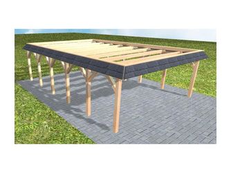 Carport Grömitz LO Perfect Walmblende, Flachdach ohne Bedachung