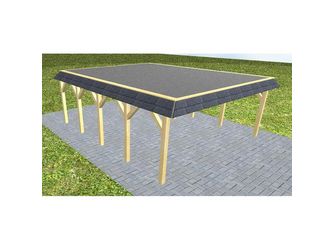 Carport Grömitz MF Classic Walmblende, Flachdach mit EPDM Folie