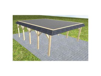 Carport Grömitz MF Master Walmblende, Flachdach mit EPDM Folie