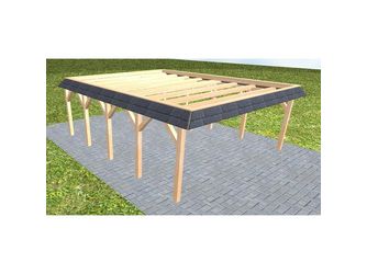 Carport Grömitz MO Perfect Walmblende, Flachdach ohne Bedachung