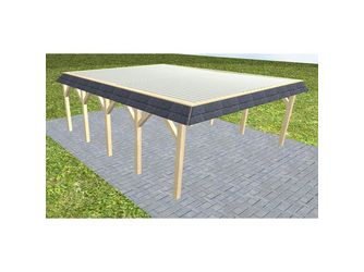 Carport Grömitz MT Master Walmblende, Flachdach mit Stahl-Trapezplatten Antikondens Carport Grömitz MT Master Walmblende, Flachdach mit Stahl-Trapezplatten Antikondens