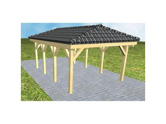 Carport Kampen KD Classic inkl. Pfannen und Rinne
