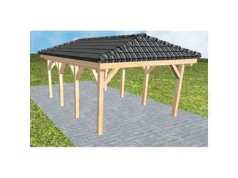 Carport Kampen KD Perfect inkl. Pfannen und Rinne
