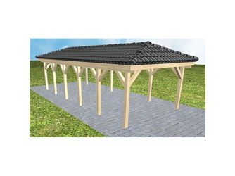 Carport Kampen LD Master inkl. Pfannen und Rinne