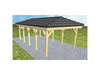 Carport Kampen MD Classic inkl. Pfannen und Rinne