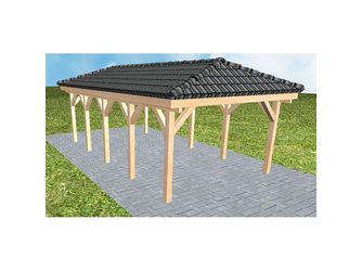 Carport Kampen MD Perfect inkl. Pfannen und Rinne