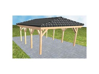 Carport Kiel KD Perfect inkl. Pfannen und Rinne