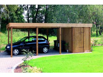 Carport Kompakt 3,69x7,00m KD+ braun Stahl Carport Kompakt 3,69x7,00m KD+ braun Stahl