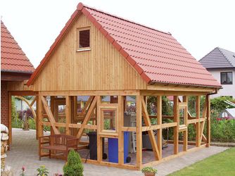 Carport-Längswand L Select-Serie, 115x115mm für Fachwerk vorbereitet Carport-Längswand L Select-Serie, 115x115mm für Fachwerk vorbereitet