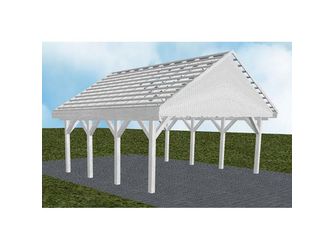 Carport Mölln KO Select Satteldach, ohne Rinne, ohne Pfannen