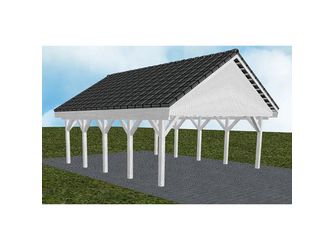 Carport Mölln MD Select Satteldach, inkl. Pfannen und Rinne