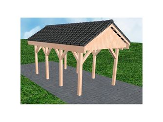 Carport Malchow KD Natur Satteldach, inkl. Pfannen und Rinne Carport Malchow KD Natur Satteldach, inkl. Pfannen und Rinne