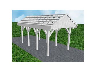 Carport Malchow KO Select Satteldach, ohne Rinne, ohne Pfannen