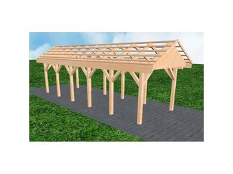 Carport Malchow LO Perfect Satteldach, ohne Rinne, ohne Pfannen