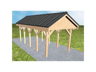 Carport Malchow MD Perfect Satteldach, inkl. Pfannen und Rinne