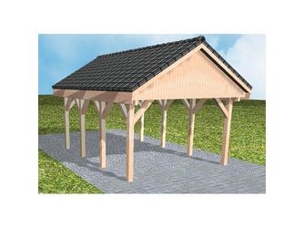 Carport Meldorf KD Natur Satteldach, inkl. Pfannen und Rinne Carport Meldorf KD Natur Satteldach, inkl. Pfannen und Rinne