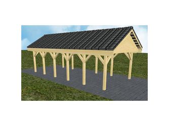 Carport Meldorf LD Classic Satteldach, inkl. Pfannen und Rinne