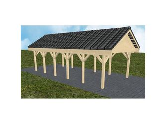 Carport Meldorf LD Master Satteldach, inkl. Pfannen und Rinne