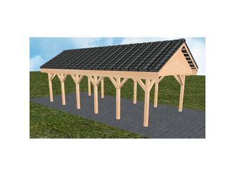 Carport Meldorf LD Perfect Satteldach, inkl. Pfannen und Rinne