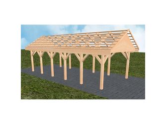 Carport Meldorf LO Perfect Satteldach, ohne Rinne, ohne Pfannen