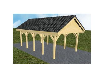 Carport Meldorf MD Classic Satteldach, inkl. Pfannen und Rinne