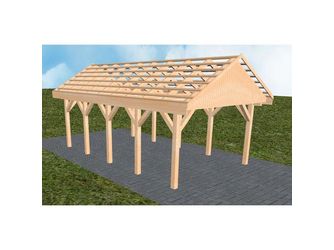 Carport Meldorf MO Perfect Satteldach, ohne Rinne, ohne Pfannen