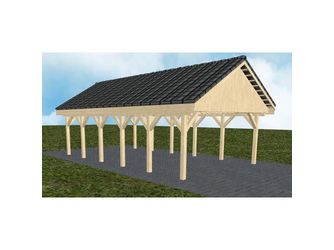 Carport Minden LD Master Satteldach, inkl. Pfannen und Rinne