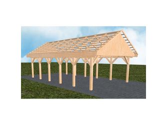 Carport Minden LO Perfect Satteldach, ohne Rinne, ohne Pfannen