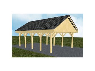 Carport Minden MD Classic Satteldach, inkl. Pfannen und Rinne