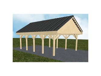 Carport Minden MD Master Satteldach, inkl. Pfannen und Rinne