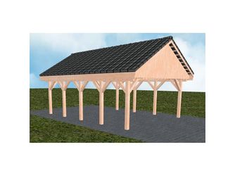 Carport Minden MD Natur Satteldach, inkl. Pfannen und Rinne